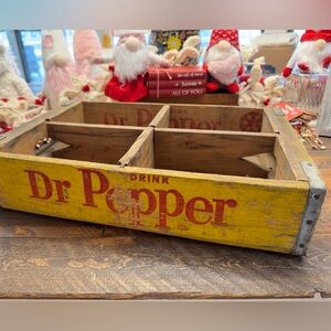Vintage 1960s wood Dr Pepper crate Wichita, Kansas, 18”x12” #retro #timeless GUC